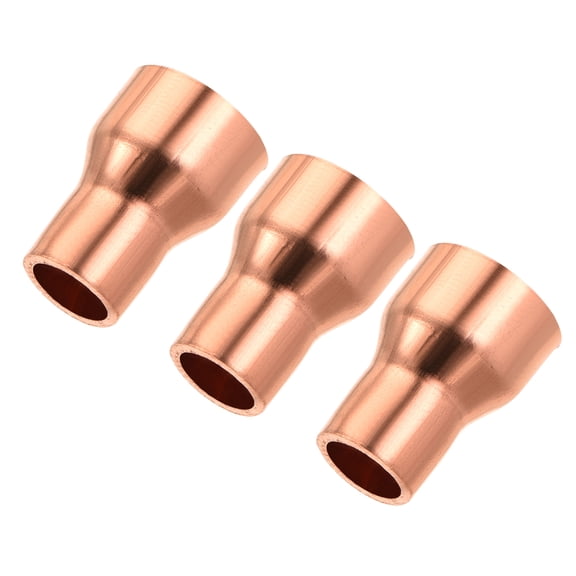 Uxcell Copper Reducing Coupling Fitting Straight with Sweat End, for Refrigeration Adapter 1/4 x 3/8 inch