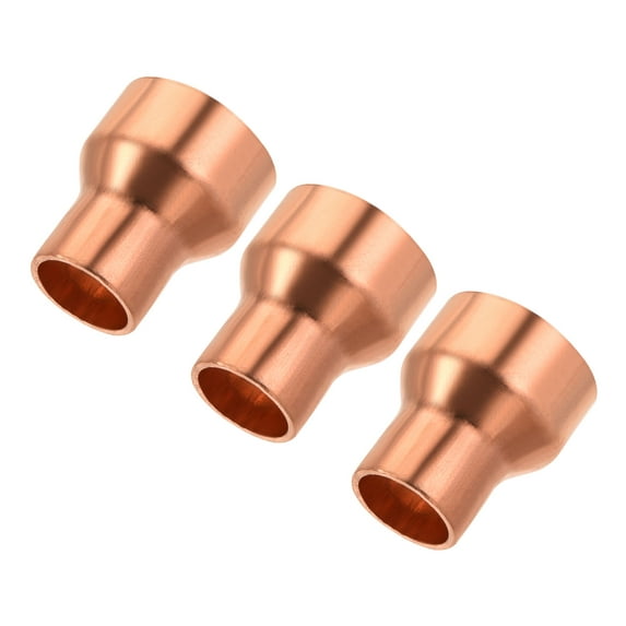 Uxcell Copper Reducing Coupling Fitting Straight with Sweat End, for Refrigeration Adapter 5/8 x 1 inch