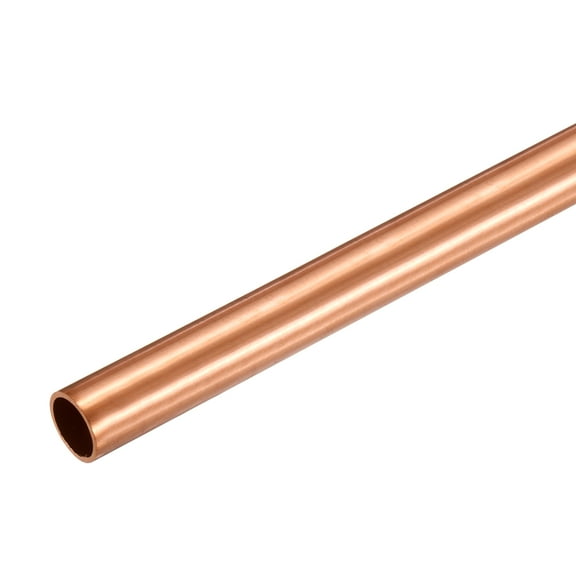 Uxcell Copper Round Tube, 10mm OD x 1mm Wall Thickness x 410mm(16") Length Pure Copper Tube Seamless Metal Straight Pipe Tubing for DIY Crafts Industry Construction