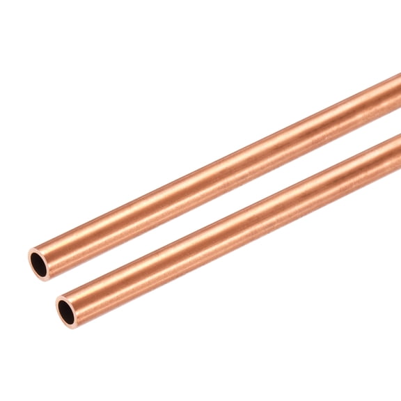 Uxcell Copper Round Tube, 7mm OD x 0.5mm Wall Thickness x 200mm(7.9") Length Pure Copper Tube Seamless Metal Straight Pipe Tubing for DIY Crafts Industry Construction(Pack of 2)