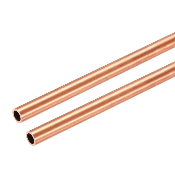 Uxcell Copper Round Tube, 9mm OD x 0.5mm Wall Thickness x 410mm(16") Length Pure Copper Tube Seamless Metal Straight Pipe Tubing for DIY Crafts Industry Construction(Pack of 2)