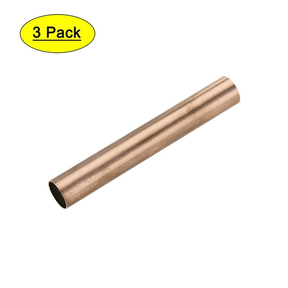 Uxcell Copper Round Tube, Seamless Straight Tubing 15mm x 0.5mm x 100mm