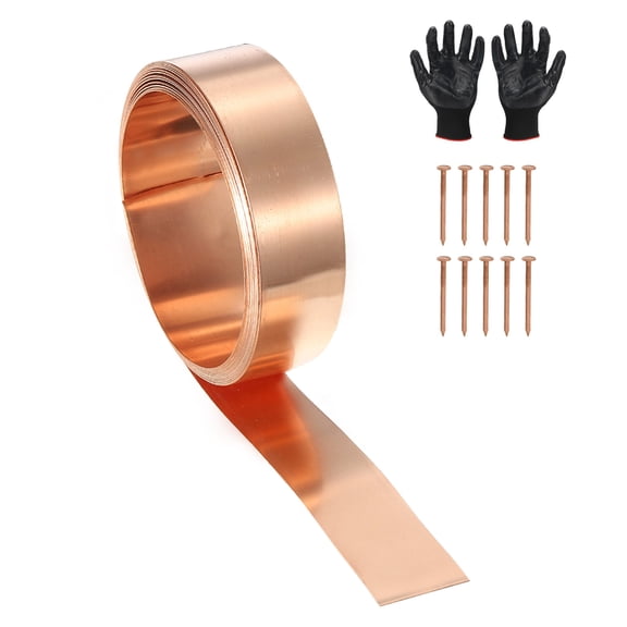 Uxcell Copper Sheet Roll Metal Copper Flashing Foil Plate Fit for DIY Crafts Electrical Repair 0.5 x 10 x 3000 mm