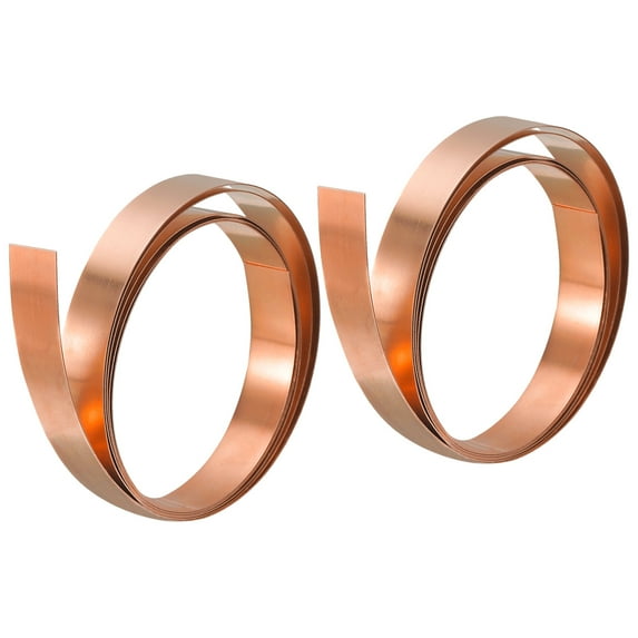 Uxcell Copper Thin Foil Roll Sheet, 0.1x10x1000mm Pure Copper Foil Sheet Roll Copper Strip, Red Copper 2 Pack