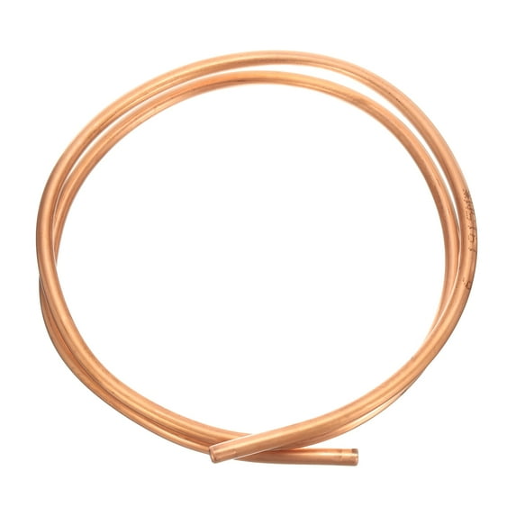 Uxcell Copper Tube 1/4'' OD x 3Ft Refrigeration Flexible Pipe Seamless Hollow Metal Soft Air Conditioner Refrigerator