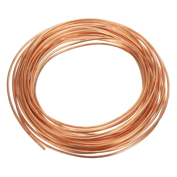 Uxcell Copper Tube 1/8''OD x 49.2Ft Refrigeration Flexible Pipe Seamless Hollow Metal Soft Air Conditioner Refrigerator