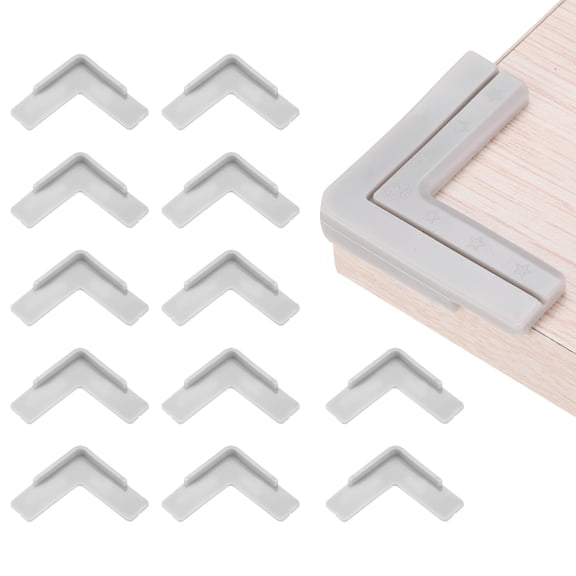 Uxcell Corner Protectors 12Pcs Table Corner Protectors Furniture Corner Guard and Edges Bumpers(Star-shaped, Grey)