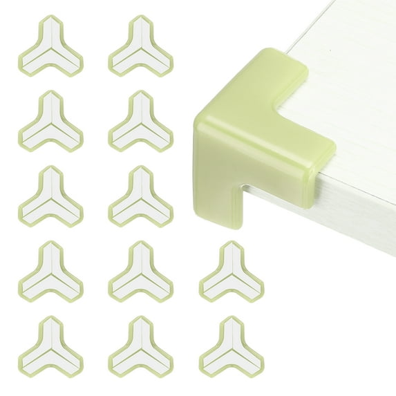 Uxcell Corner Protectors 12Pcs Table Corner Protectors Furniture Corner Guard and Edges Bumpers(T-shaped, Green)