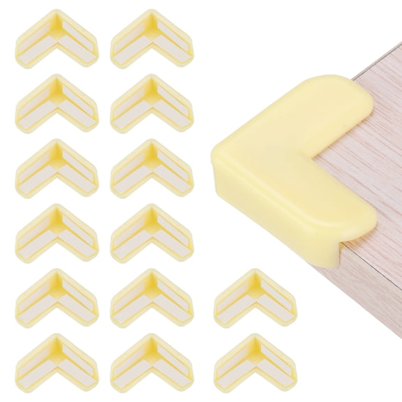 Uxcell Corner Protectors 16Pcs Table Corner Protectors Furniture Corner Guard and Edges Bumpers(L-shaped, Yellow)