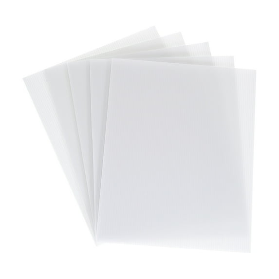 Uxcell Corrugated Plastic Sheets,4mm White Blank Yard Lawn Signs,11Inch x 8.5Inch Waterproof Sign Blank Board 5pcs