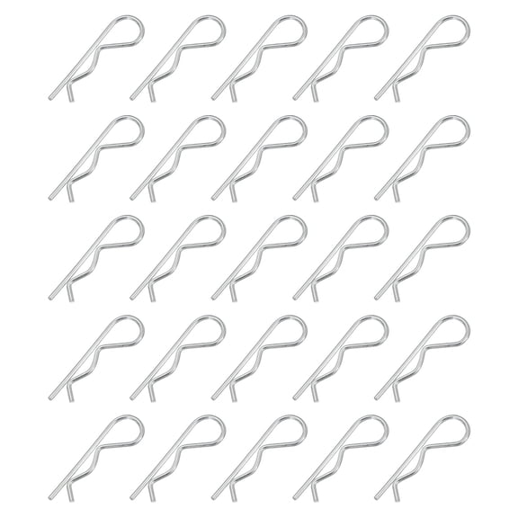 Uxcell Cotter Pin Assortment Kit, Heavy Duty R Clips Hardware Pin Carbon Steel Spring Fasteners Hitch Pin for Trailer Locking Lawn Mowers Truck M3 x 75 mm