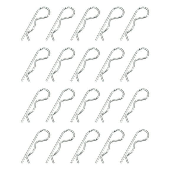 Uxcell Cotter Pin Assortment Kit, Heavy Duty R Clips Hardware Pin Carbon Steel Spring Fasteners Hitch Pin for Trailer Locking M3 x 65 mm