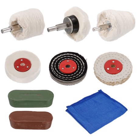 Uxcell Cotton Buffing Wheel & Polish Pad Set with Microfiber Towel, Polishing Compounds