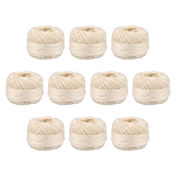 Uxcell Cotton Crochet Thread Size 8 656 Yards Pearl Balls Cream 10Pcs