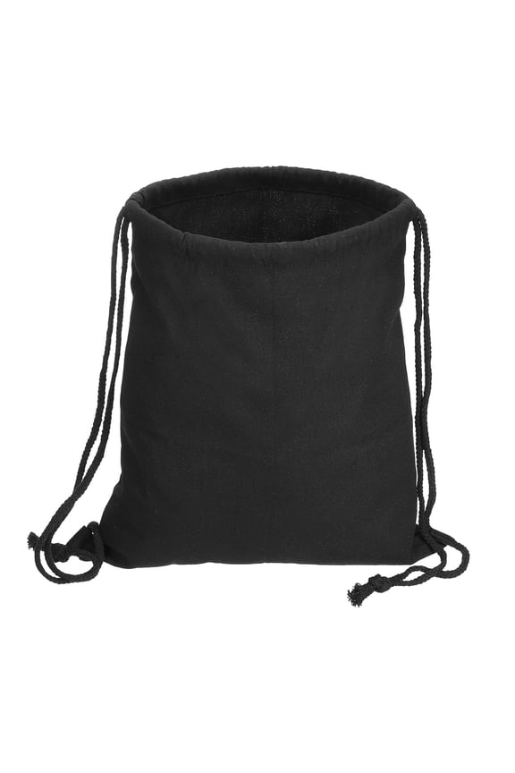 Cotton Drawstring Bags Cotton Canvas Drawstring Backpack Foldable Sports Gym Bags Black
