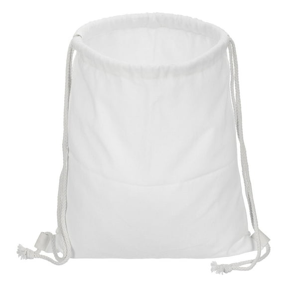 Uxcell Cotton Drawstring Bags Cotton Canvas Drawstring Backpack Foldable Sports Gym Bags White