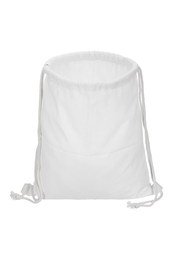 Cotton Drawstring Bags Cotton Canvas Drawstring Backpack Foldable Sports Gym Bags White