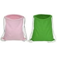 thumbnail image 1 of Uxcell Cotton Drawstring Bags Cotton Drawstring Backpack Foldable Sports Gym Bags Pink Green 2Pcs, 1 of 6
