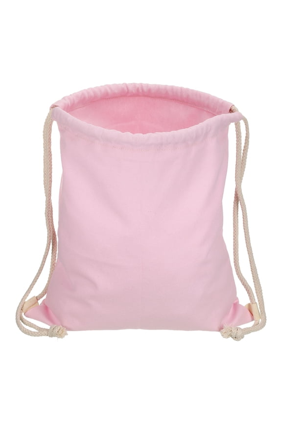 Cotton Drawstring Bags Cotton Drawstring Backpack Foldable Sports Gym Bags Pink