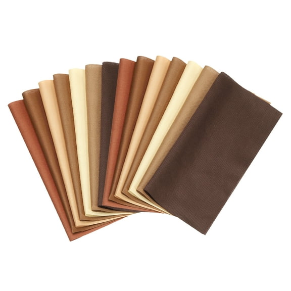 Uxcell Cotton Fabric Bundles, 14 Pcs 20 x 20 Inch Fat Quarter Solid Color Precut Fabric Squares for Sewing Patchwork Quilting DIY Crafts, Brown