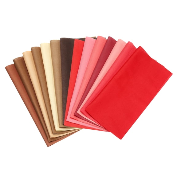Uxcell Cotton Fabric Bundles 14 Pcs 4 x 4 inch Fat Quarter Solid Precut Fabric Squares for Sewing Red