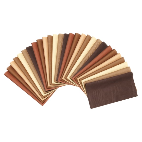 Uxcell Cotton Fabric Bundles, 28Pcs 4 x 4 Inch Fat Quarter Solid Color Precut Fabric Squares for Sewing Patchwork Quilting DIY Crafts, Brown