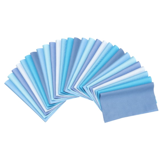 Uxcell Cotton Fabric Bundles, 28Pcs 8 x 8 Inch Fat Quarter Solid Color Precut Fabric Squares for Sewing Patchwork Quilting DIY Crafts, Blue