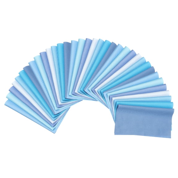 Uxcell Cotton Fabric Bundles, 35 Pcs 10 x 10 Inch Fat Quarter Solid Color Precut Fabric Squares for Sewing Patchwork Quilting DIY Crafts, Blue
