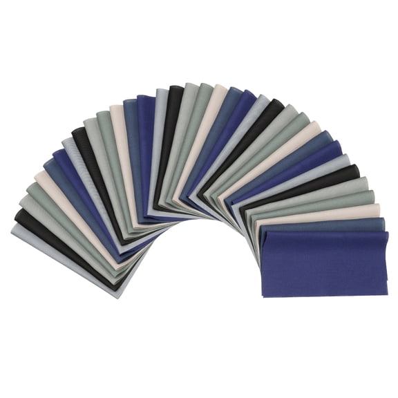 Uxcell Cotton Fabric Bundles, 35 Pcs 10 x 10 Inch Fat Quarter Solid Color Precut Fabric Squares for Sewing Patchwork Quilting DIY Crafts, Dark Blue