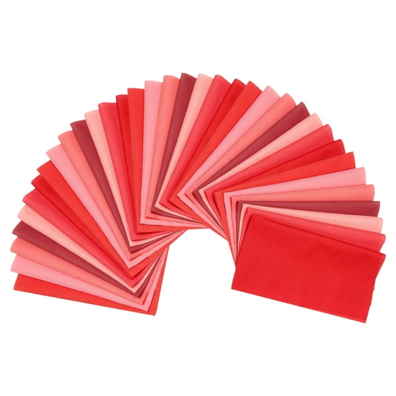 Uxcell Cotton Fabric Bundles,  35 Pcs 8 x 8 Inch Fat Quarter Solid Color Precut Fabric Squares for Sewing Patchwork Quilting DIY, Red