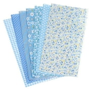 Uxcell Cotton Fabric Bundles, 7Pcs 20 x 20 inch 100% Cotton Fat Quarter Floral Printed Precut Fabric Squares for Sewing Patchwork Quilting DIY Crafts, Blue