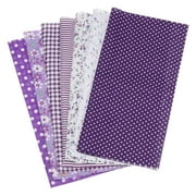 Uxcell Cotton Fabric Bundles, 7Pcs 20 x 20 inch 100% Cotton Fat Quarter Floral Printed Precut Fabric Squares for Sewing Patchwork Quilting DIY Crafts, Purple
