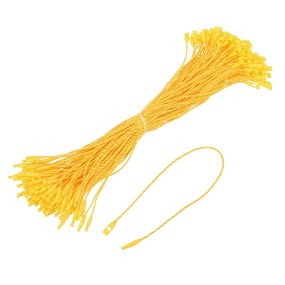 Uxcell Cotton Hang Tag String Snap Lock Price Tag Fastener Ties 100 Pcs Yellow 7.8 in