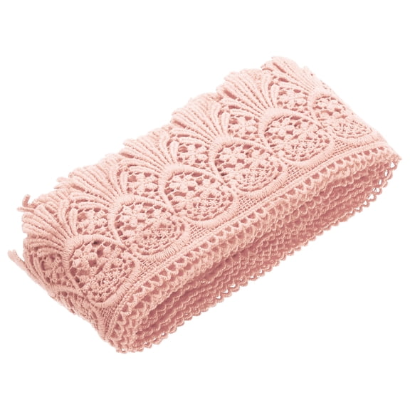 Uxcell Cotton Lace Trim Vintage Crochet 3 inch x 4.8 yard Orange Stretch Lace Edge Ribbon