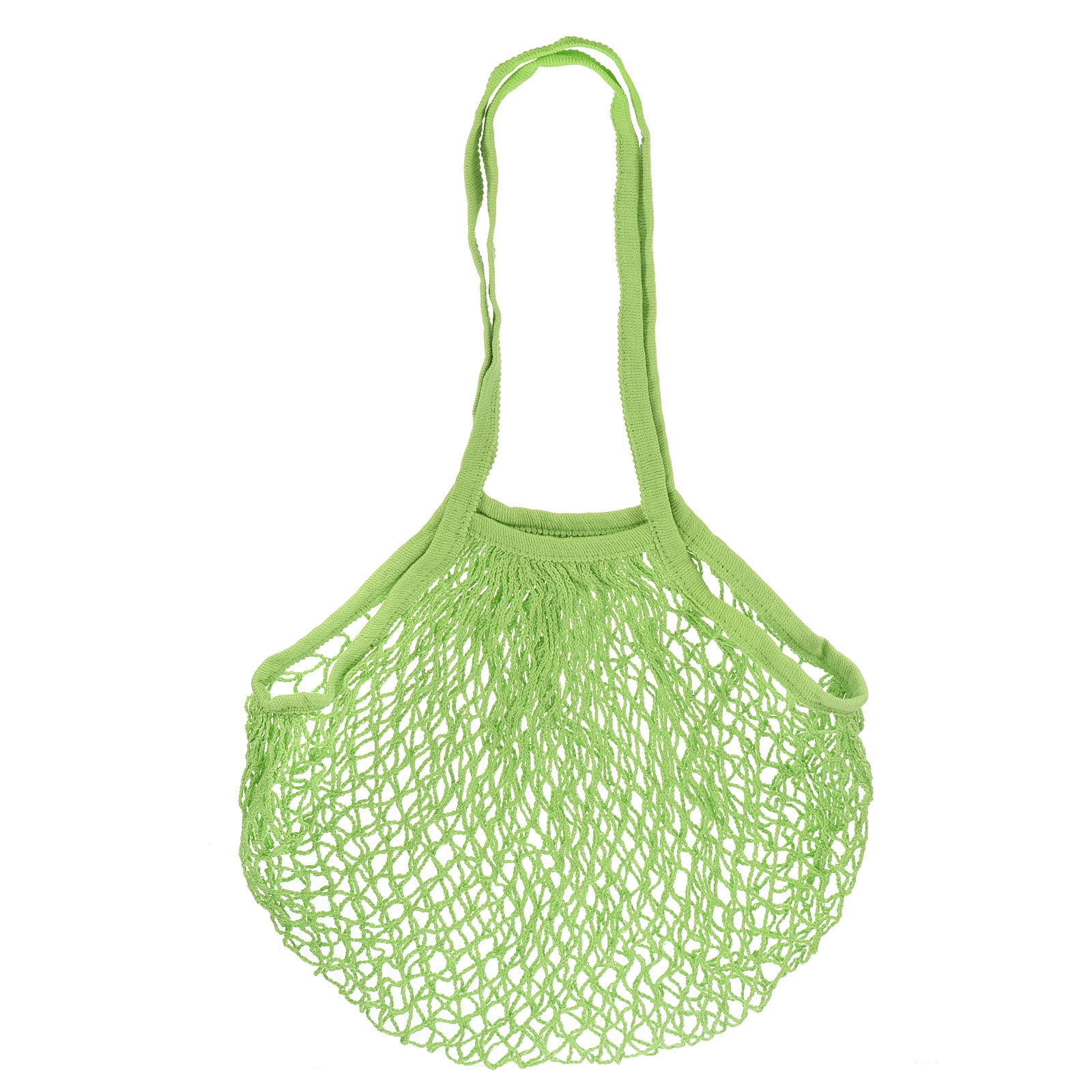 Cotton Mesh Bag, 15x12.2 Long Handle Mesh Net String Grocery Bags Orange