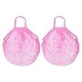 thumbnail image 1 of Uxcell Cotton Mesh Bag, 15x13.8" Reusable Mesh Net String Grocery Bags Organizer Pink 2Pcs, 1 of 6