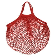 Uxcell Cotton Mesh Bag, 15x13.8" Reusable Mesh Net String Grocery Bags Organizer Red