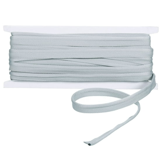 Uxcell Cotton Piping Trim, 11 Yards 0.4 Inch Wide Polyester Bias Tape Cord Trim Fabric Piping Trim, Light Gray