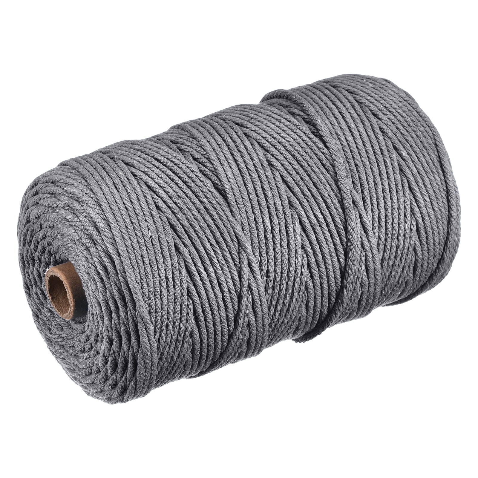 Uxcell Cotton Rope Twine String Twisted Braided Cord, Black 200m/218 Yard  for Wall Hanging, Macrame Knotting 