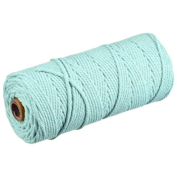 Uxcell Cotton Rope Twine String Twisted Braided Cord, Light Green 100m/109 Yard for Wall Hanging, Macrame Knotting