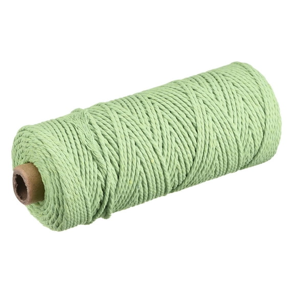Uxcell Cotton Rope Twisted Braided Rope Cord, Light Green 100m/109 Yard 2mm Dia for Wall Hanging, Plant Hanger