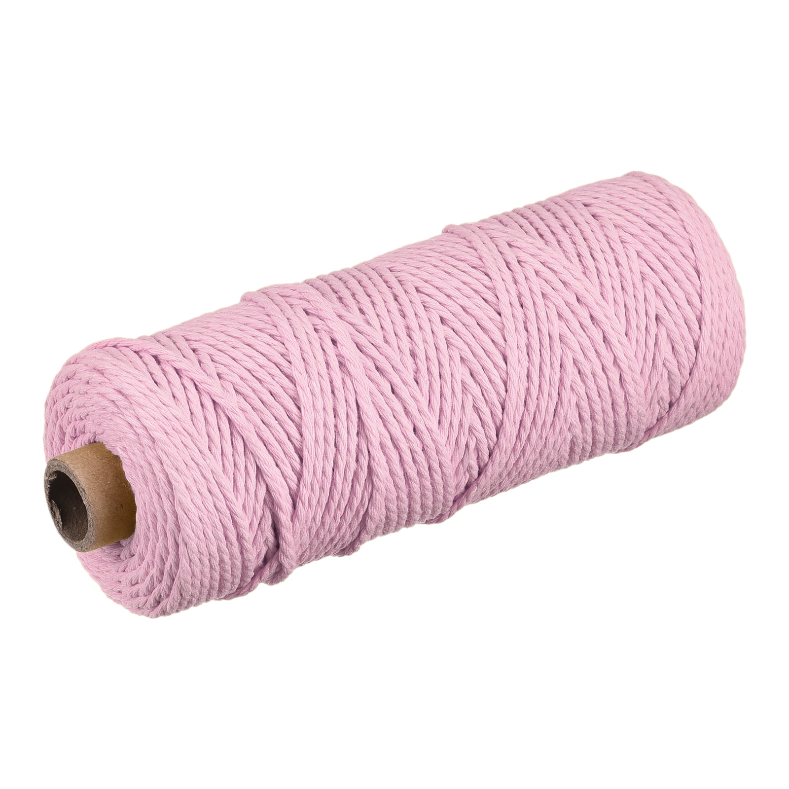 Uxcell Cotton Rope Twisted Braided Rope Cord, Light Pink 100m/109 Yard ...