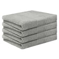 thumbnail image 1 of REGALWOVEN Cotton Striped Face Cloths, Absorbent and Lightweight Towels for Bathroom, Hotel, Spa 13' x 13' Grey 4 Pack, 1 of 7