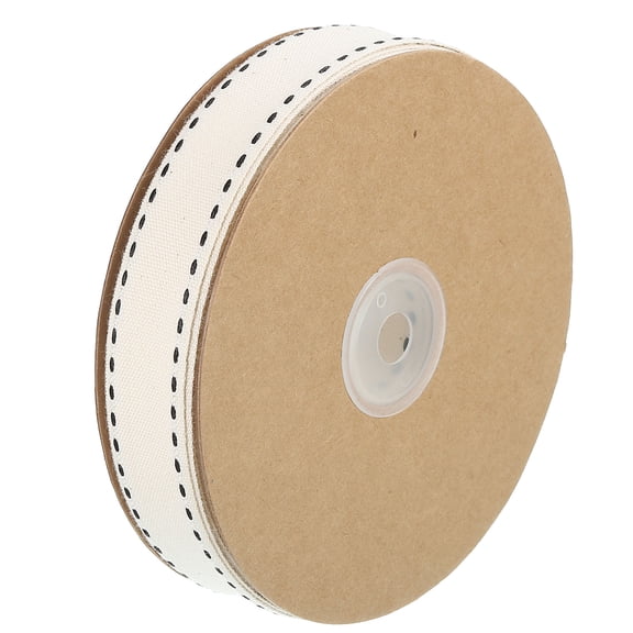 Uxcell Natural Cotton Stripes Ribbon, 7/8 Inch x 25 Yard, Natural with Black