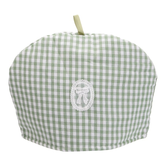 Uxcell Cotton Tea Cozy, Vintage Floral Teapot Cover, 13x10"  Insulated Handmade Tea Cozy Covers for Teapot Keeps Warm Dust Multi-Color for Tea Sets Home Kitchen Decor, Green Plaid