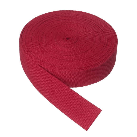 Uxcell Cotton Twill Tape, 1-1/4 Inch 5 Yards Cotton Ribbon Bias Binding Tape Trim Webbing Straps for Sewing DIY Crafts Gift Wrapping, Burgundy
