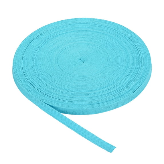 Uxcell Cotton Twill Tape 3/8 Inch 50Yards Cotton Ribbon Bias Binding Tape for Sewing Binding Gift Wrapping Craft Cyan Blue 50 Yards