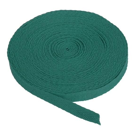 Uxcell Cotton Twill Tape Cotton Ribbon Bias Binding Tape Herringbone Webbing Trim for Sewing Binding Gift Dark Green 3/8"