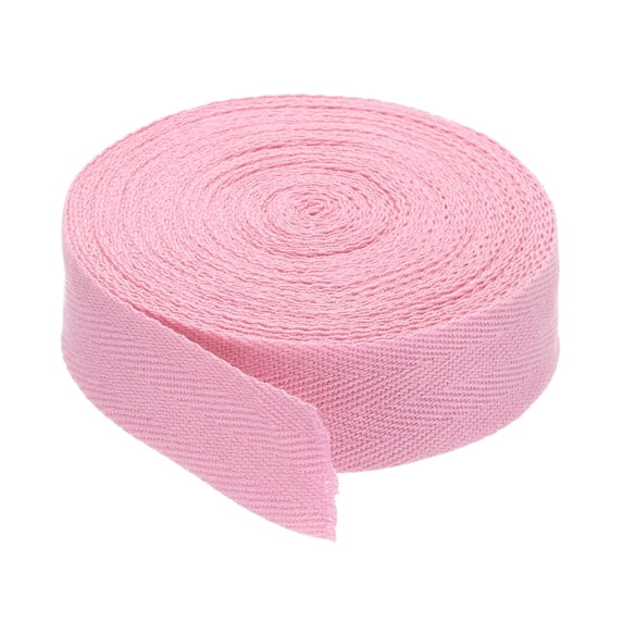 Uxcell Cotton Twill Tape Cotton Ribbon Bias Binding Tape Herringbone Webbing Trim for Sewing Binding Gift Light Pink 1.2"