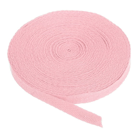 Uxcell Cotton Twill Tape Cotton Ribbon Bias Binding Tape Herringbone Webbing Trim for Sewing Binding Gift Pink 3/8"